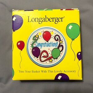 NEW Longaberger Congratulations Tie on Basket Party Decoration